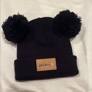 Black Pom-Pom Kids Beanie